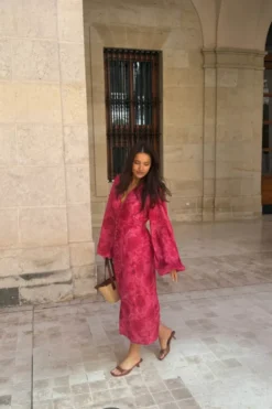 Adaic Long Dress Soft Rose Print