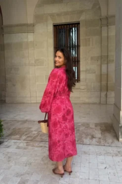 Adaic Long Dress Soft Rose Print