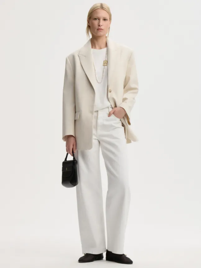 Adele Single-Breasted Blazer Soft White