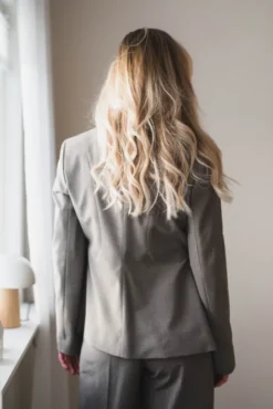 Adrienna Single-Breasted Blazer Brown Melange