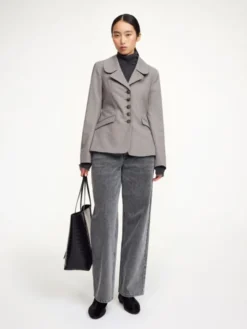 Adrienna Single-Breasted Blazer Brown Melange