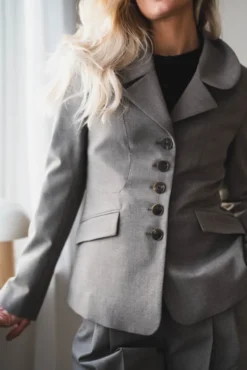 Adrienna Single-Breasted Blazer Brown Melange