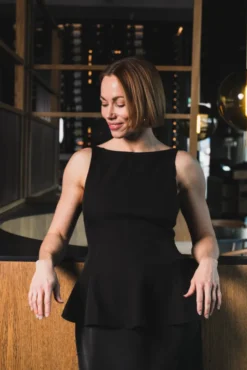 Agape Structure Tie Top Black