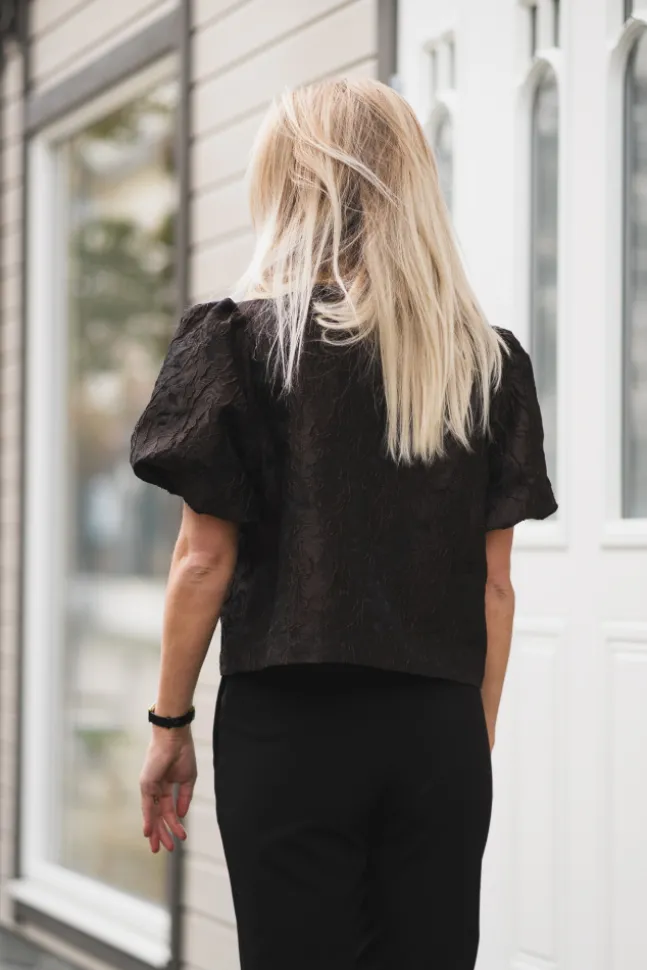 Aisa Brocade Blouse Dark Brown