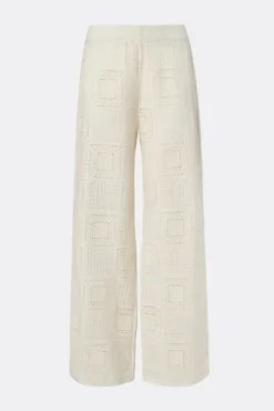Aleya Wide Crochet Pants Vanilla