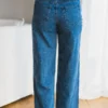 Alia MW Embroidery Wide Jeans Dark Blue Denim