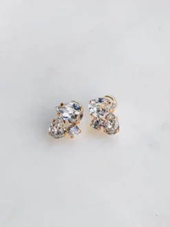 Alisia Earring Gold Crystal
