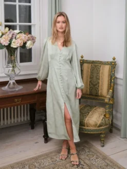 Alto Pattern Sateen Dress Light Green