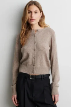Amala Knit Cardigan Mid Brown Melange