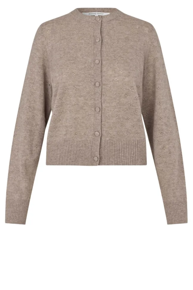 Amala Knit Cardigan Mid Brown Melange