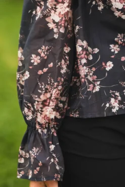 Amara Garden Flower Blouse Dark Navy