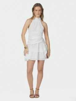Amaris Dobby Dress White
