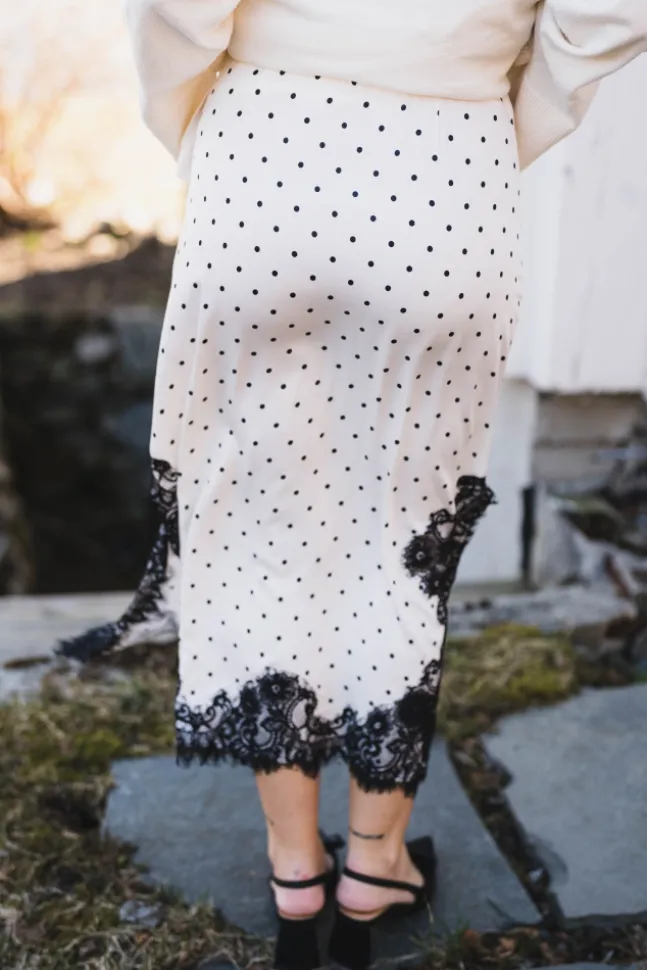 Ameli Dot Lace Skirt Offwhite