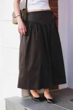 Anais Poplin Skirt Chocolate Brown
