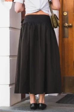 Anais Poplin Skirt Chocolate Brown