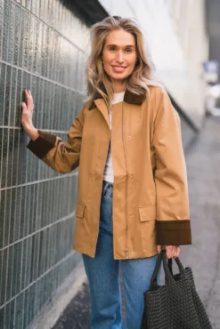 Anastacia Cord Jacket Dark Tan