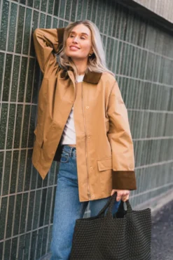 Anastacia Cord Jacket Dark Tan
