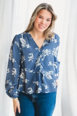 Andena Amabella Shirt Vintage Indigo Flower
