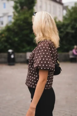 Anela Dot Blouse Brown