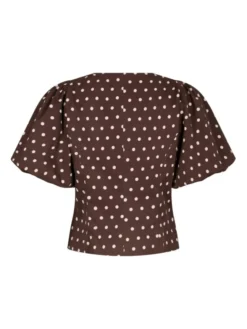 Anela Dot Blouse Brown