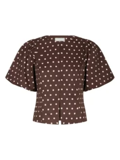 Anela Dot Blouse Brown
