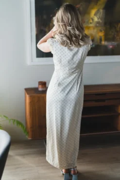 Aniella Dot Dress Creme