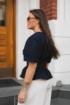 Annegret Poplin Blouse Navy