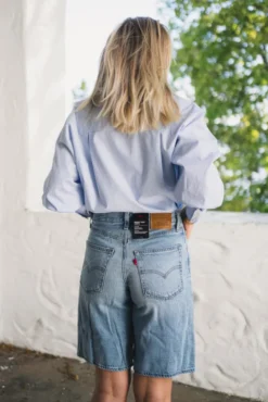 Anne Shirt White With Sky/Navy Stripes