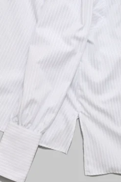 Anne Striped Satin Stripe White/Navy