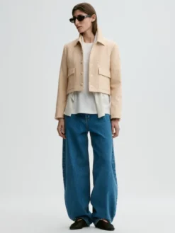 Annie Boucle Blazer Beige Houndstooth