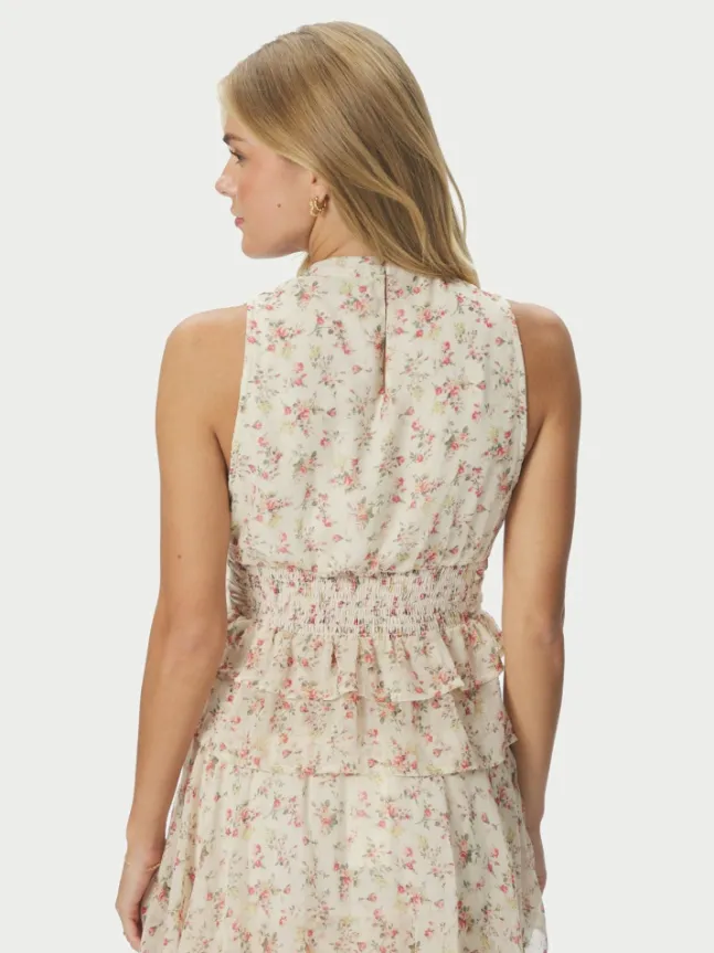 Ansol Meadow Printed Top Creme