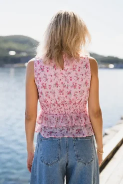 Ansol Meadow Printed Top Light Pink