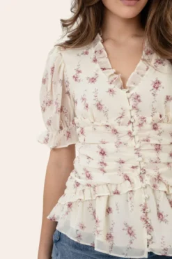 Arielic Blouse Off White Vintage Rose