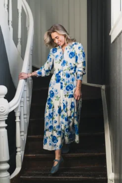 Asina LS Long Shirt Dress Star White Emula