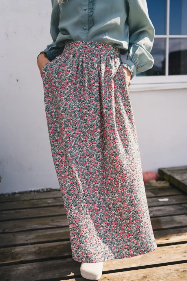 Astrid HW Skirt C Green Flower