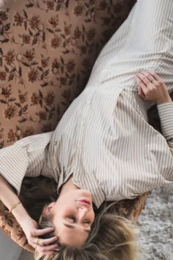 Atari Dress Oat Stripe