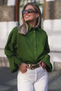 Atari Linen Shirt Leaf Green