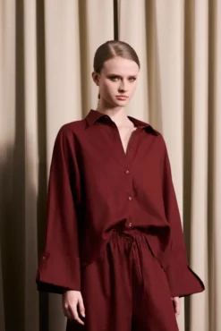Atari Linen Shirt Rust Red