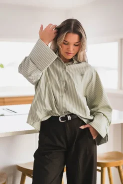 Atari Shirt Sage Stripe