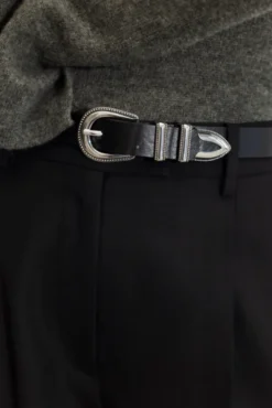 Aubrey Belt Black Silver