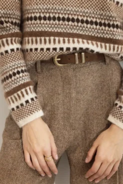 Aubrey Belt Brown Gold