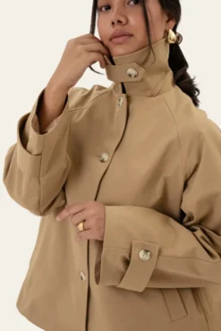 Avaic Short Trenchcoat Dark Beige