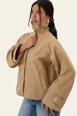 Avaic Short Trenchcoat Dark Beige