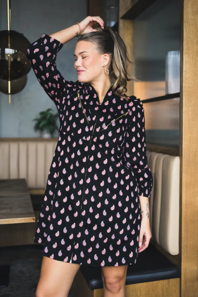 Baby Cord Collared Dress Vintage Paisley