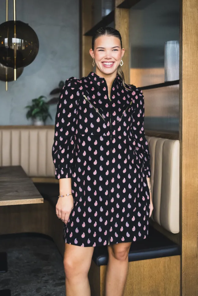 Baby Cord Collared Dress Vintage Paisley