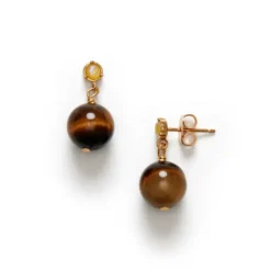 Ball Earring Eye Of The Tiger Gold