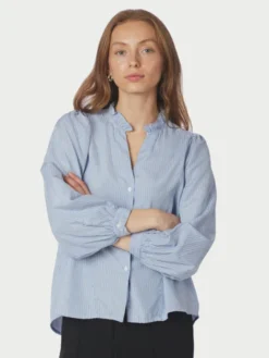 Barba Striped Blouse Light Blue