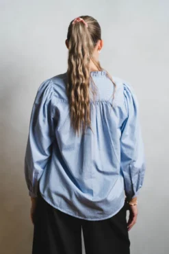 Barba Striped Blouse Light Blue