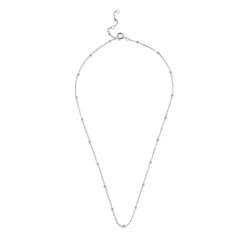 Beaded Chain Necklace Silver