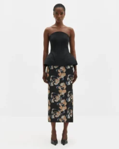 Bellina Sculpted Corset Top Black
